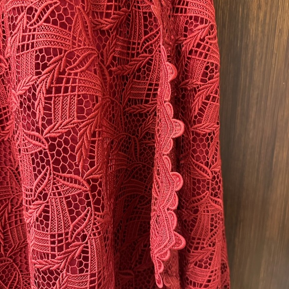 REISS Rayna Wrap Front Lace Dress - Picture 11 of 11